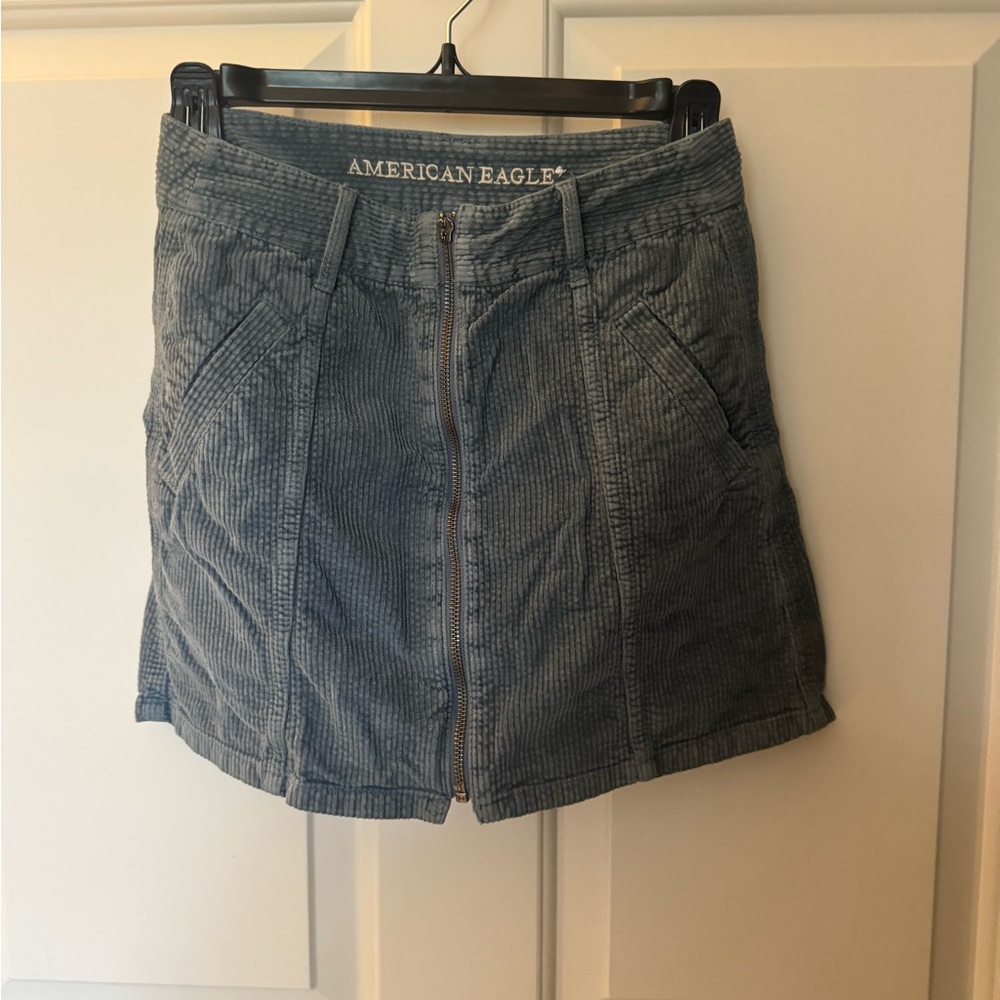 American Eagle Blue Corduroy Skirt
